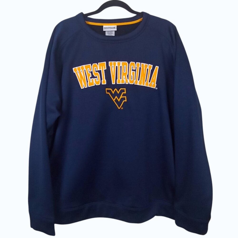 Men's XL/XG Majestic West Virginia Mountaineers Section 101 Crewneck Sweatshirt